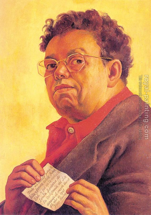 Diego Rivera : Self-Portrait Dedicated to Irene Rich,Autorretrato dedicado a Irene Rich